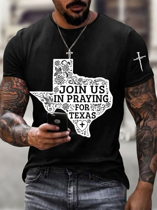 Men's Texas Floods Join Us in Praying for Texas Print T-Shirt