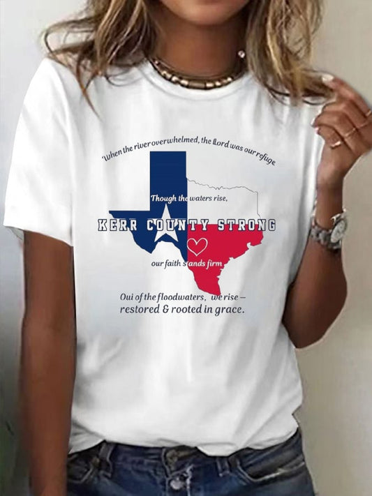 Women's Kerr County Strong  Print Casual T-Shirt