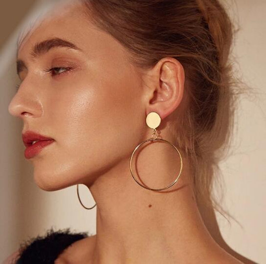 Retro Hoops Statement Earrings