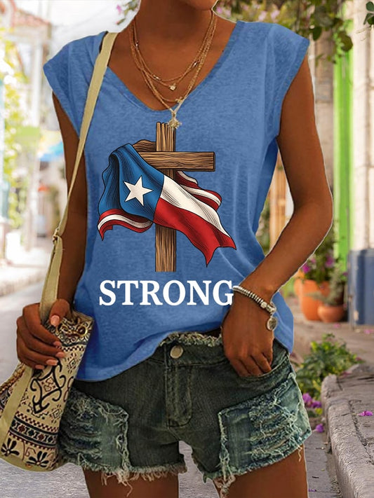 🙏💔Join us in praying for Texas.🙏Women's Texas Strong Sleeveless Tank Top