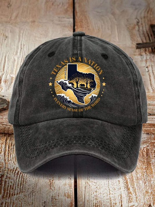 🙏💔Join us in praying for Texas.🙏Retro Texas Strong Texas Is A Nation In Every Sense Of The Word Print Baseball Cap