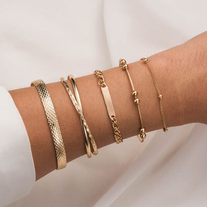 Set of 6 Chain Bracelets, Bohemian Bracelets For Women