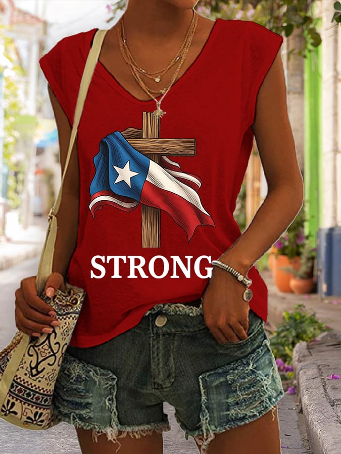 🙏💔Join us in praying for Texas.🙏Women's Texas Strong Sleeveless Tank Top