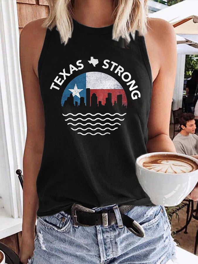 🙏💔Join us in praying for Texas.🙏Retro Texas Strong Print Tops Tank