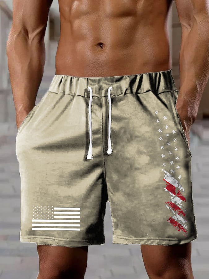 Men's Flag Independence Day Casual Shorts