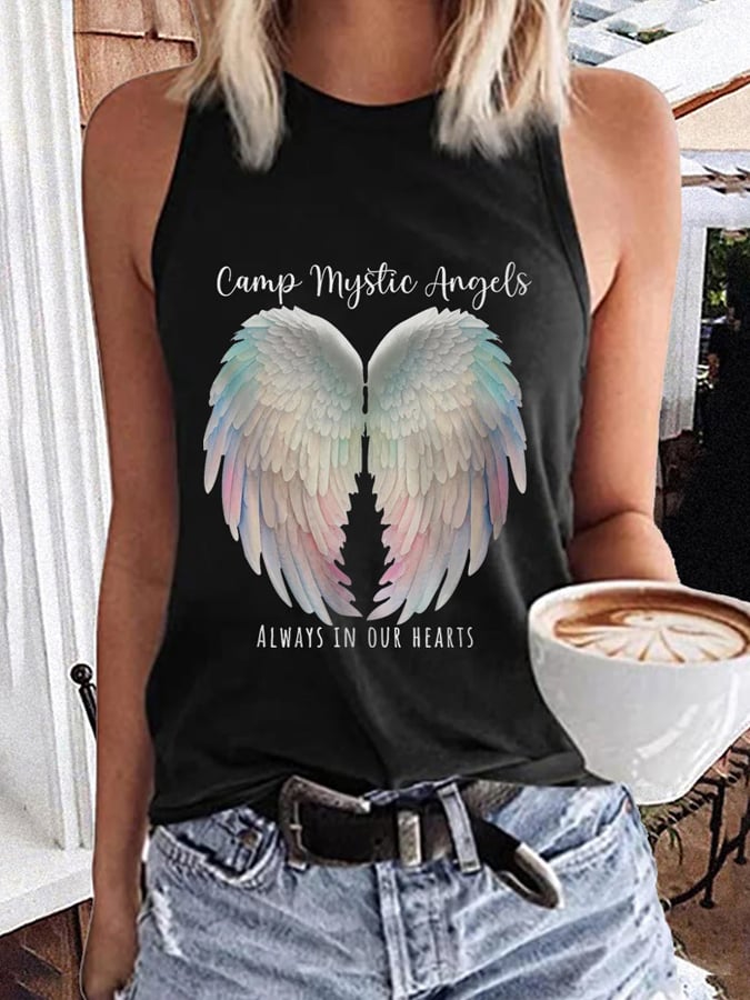 Women's Mysterious Camp Angels Are Forever in Our Hearts Conservation Casual Vest