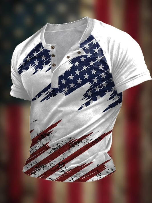 Men's Vintage Flag Print Top