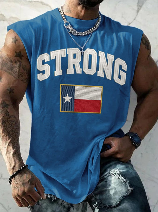 🙏💔Join us in praying for Texas.🙏Retro Men's Texas StrongPrint Tops Tank