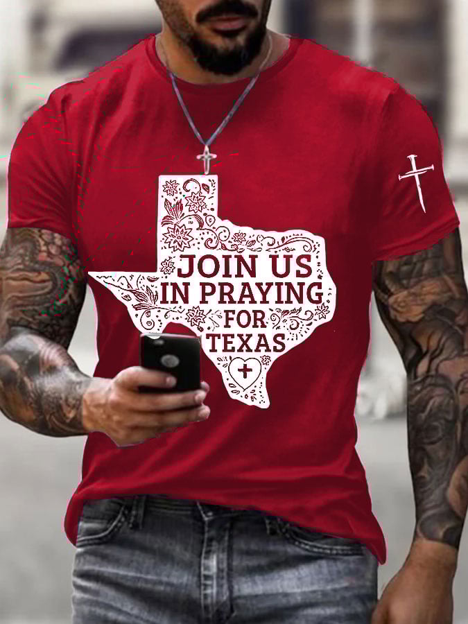 Men's Texas Floods Join Us in Praying for Texas Print T-Shirt