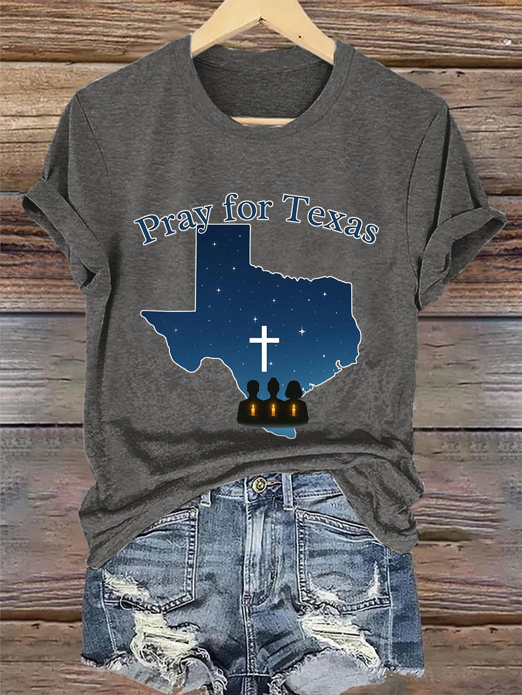 🙏💔Join us in praying for Texas.🙏Retro Texas Strong Pray For Texas Print T-Shirt