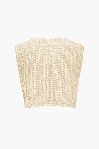 Solid Knit Button Up Vest
