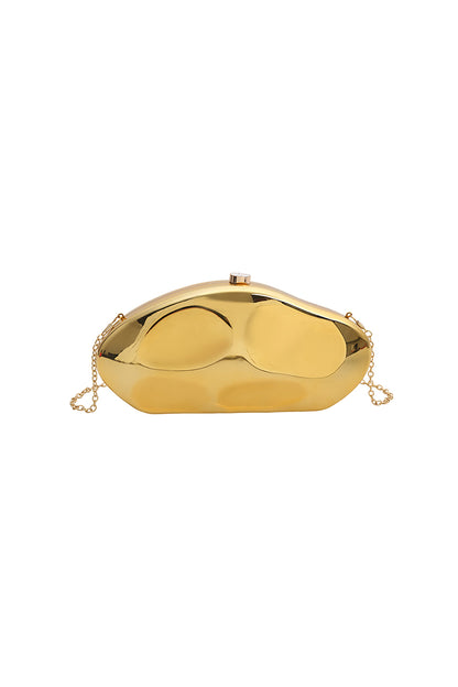 Metallic Box Shape Clutch Bag