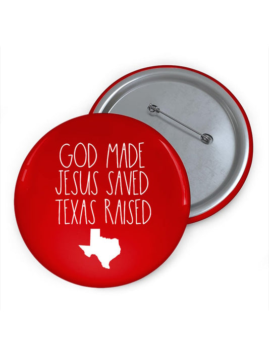 🙏💔Join us in praying for Texas.🙏Vintage Texas Strong God Made Jesus Saved Texas Raised Print Brooch