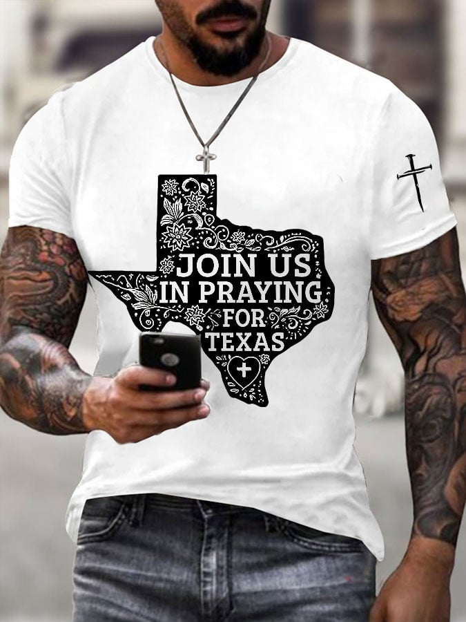 Men's Texas Floods Join Us in Praying for Texas Print T-Shirt