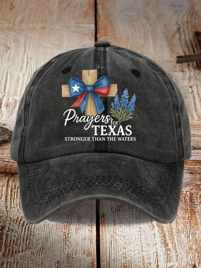 🙏💔Join us in praying for Texas.🙏Retro Texas Strong Prayers For Texas Stronger Than The Waters Print Baseball Cap