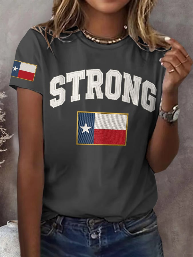 🙏💔Join us in praying for Texas.🙏Retro Texas Strong Print T-Shirt
