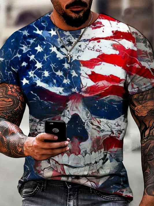 Men's Vintage Skull Print T-Shirt