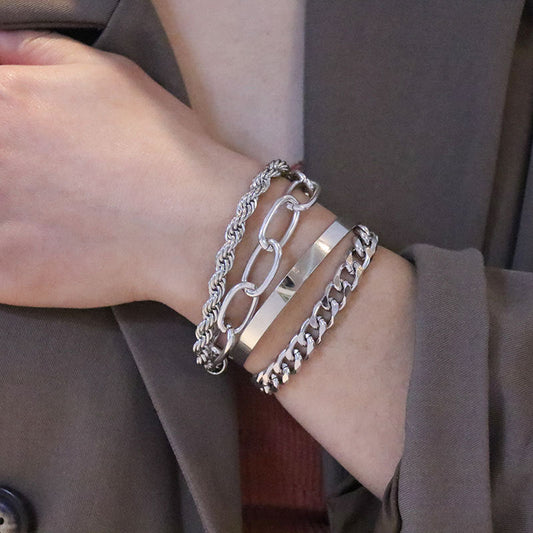 Set of 4 Chain Bracelets, Bohemian Bracelets For Women