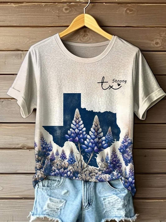 Women's Praying For Teaxs Print T-shirt