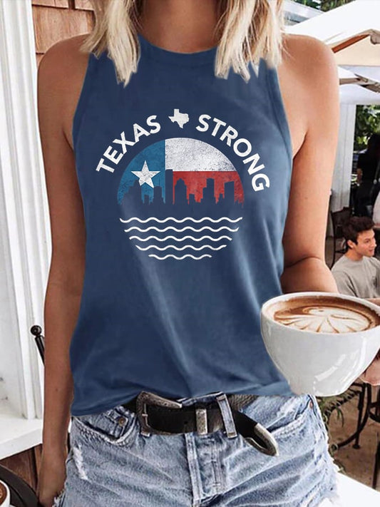 🙏💔Join us in praying for Texas.🙏Retro Texas Strong Print Tops Tank