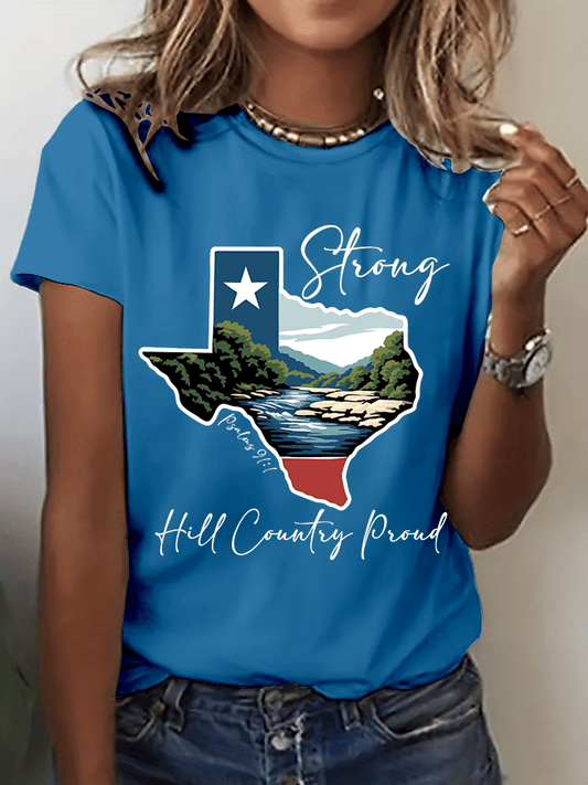 🙏💔Join us in praying for Texas.🙏Women's Texas Strong Print Crew Neck T-Shirt