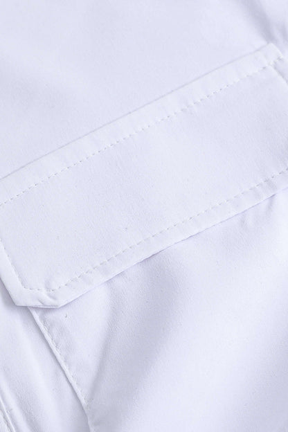 Basic Flap Pocket Twist Hem Shirt