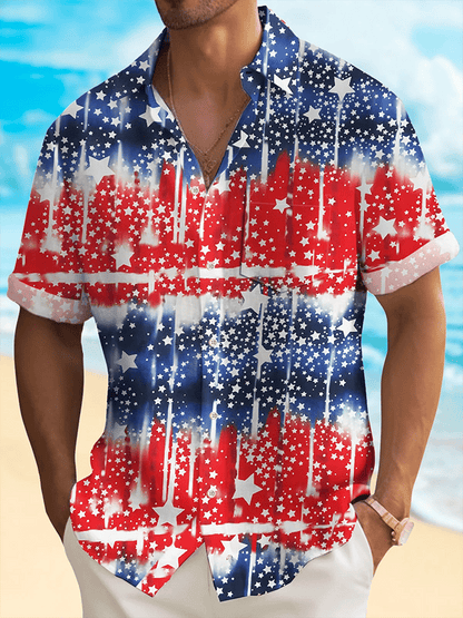 Men's Independence Day Printed Casual Shirt (With Pockets)