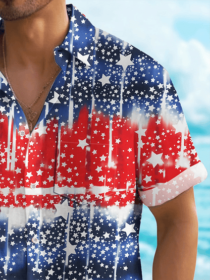 Men's Independence Day Printed Casual Shirt (With Pockets)