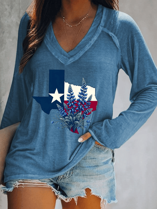 🙏💔Join us in praying for Texas.🙏Women's Texas Strong Printed V-Neck T-Shirt