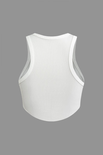 Letter Print Crop Tank Top