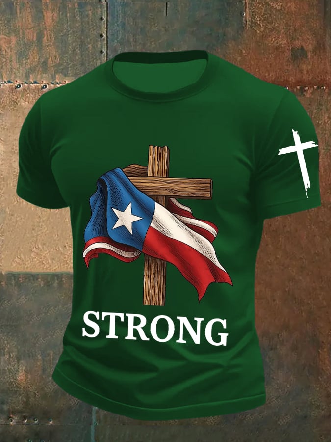 🙏💔Join us in praying for Texas.🙏Men's Vintage Texas Strong Print T-Shirt