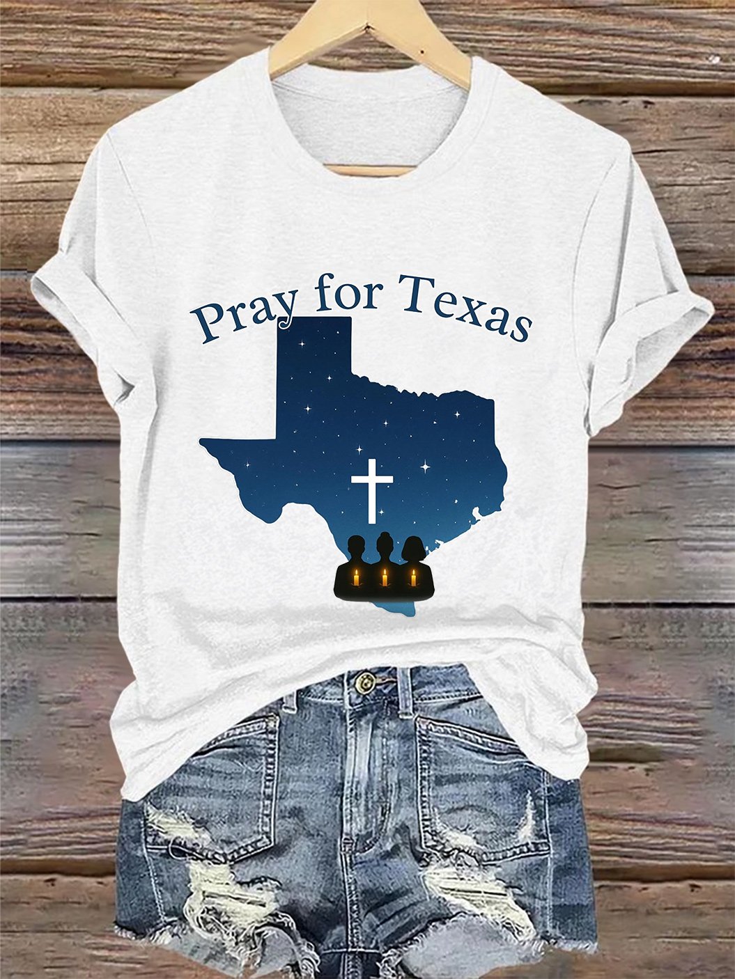 🙏💔Join us in praying for Texas.🙏Retro Texas Strong Pray For Texas Print T-Shirt
