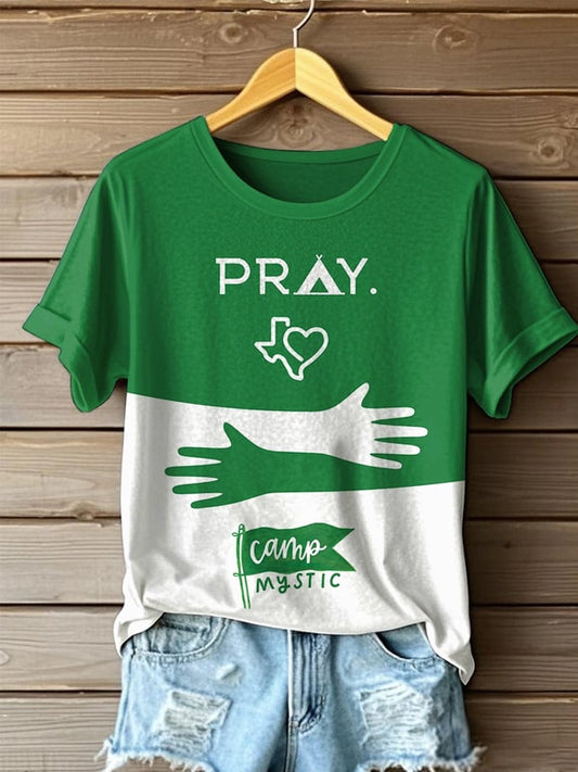 🙏💔Join us in praying for Texas.🙏Women's Pray Camp Mystic Print T-shirt