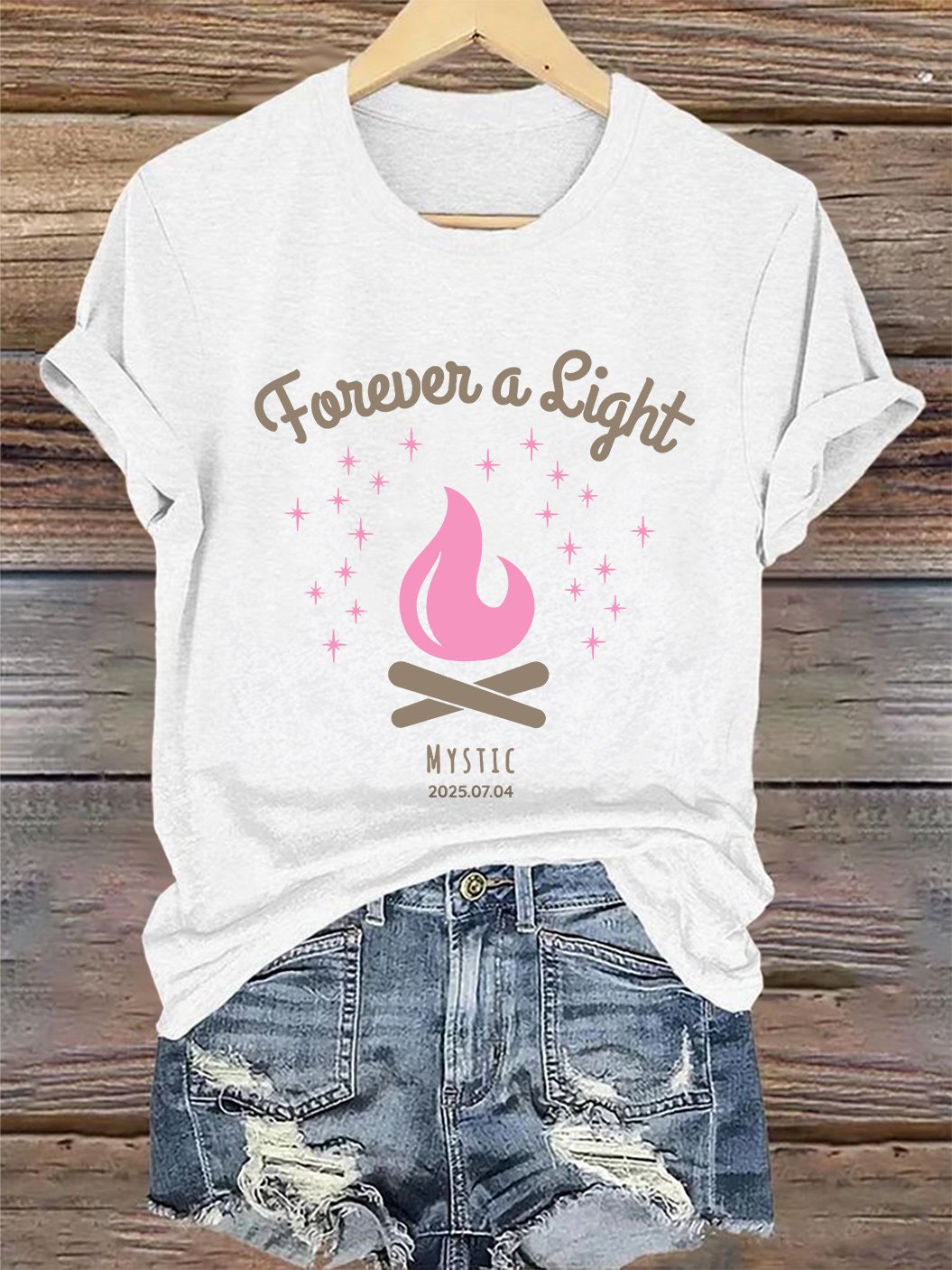 🙏💔Join us in praying for Texas.🙏Retro Forever A Light Mystic 2025.07.04 Print T-Shirt