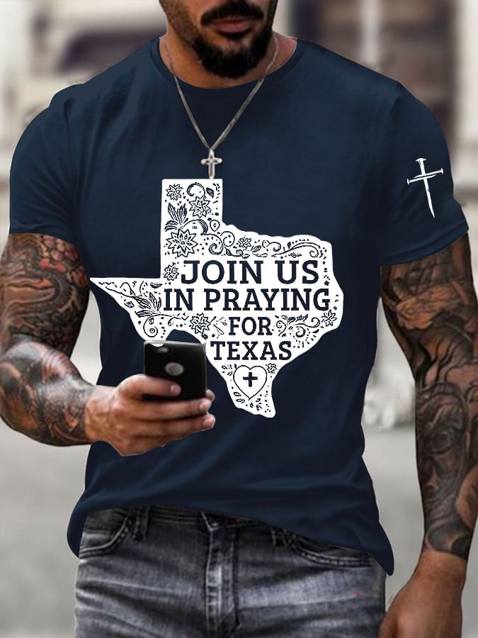 Men's Texas Floods Join Us in Praying for Texas Print T-Shirt