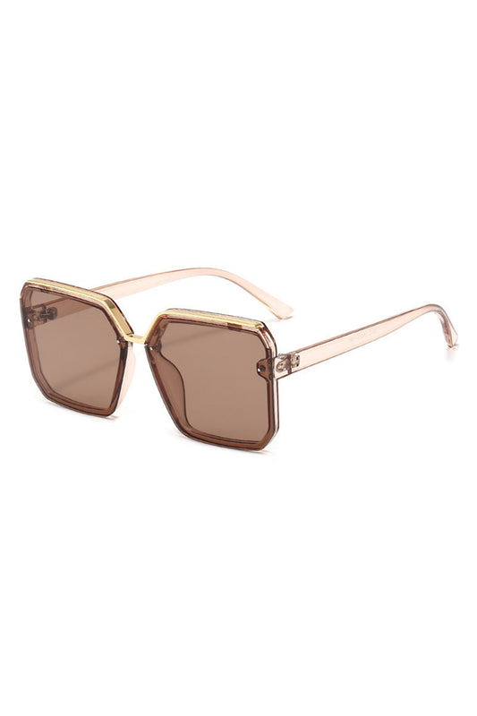 Geometric Oversized Square Frame Sunglasses