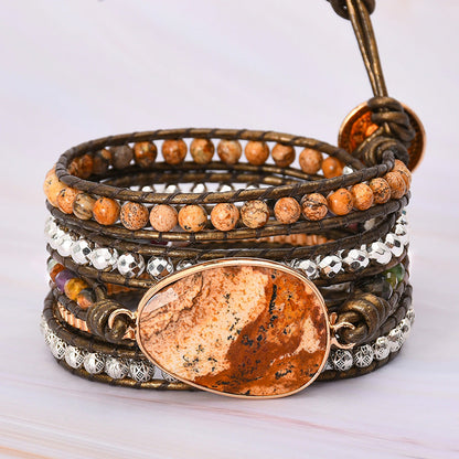 Natural Tiger’s Eye Gemstone Bracelet, Crystal Beaded Bracelet