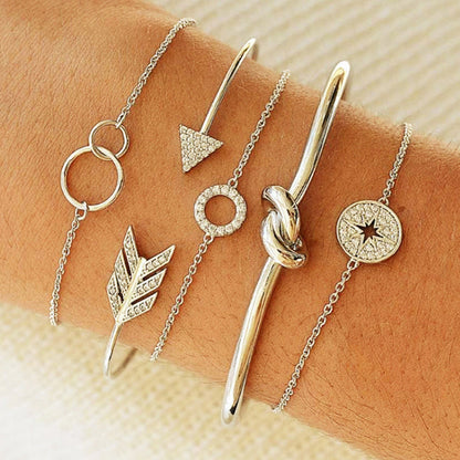 Set of 6 Chain Bracelets, Bohemian Bracelets For Women
