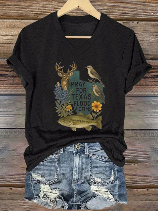 Women's Pray For Texas Print T-shirt