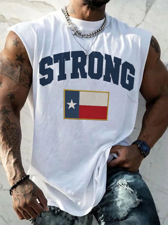 🙏💔Join us in praying for Texas.🙏Retro Men's Texas StrongPrint Tops Tank