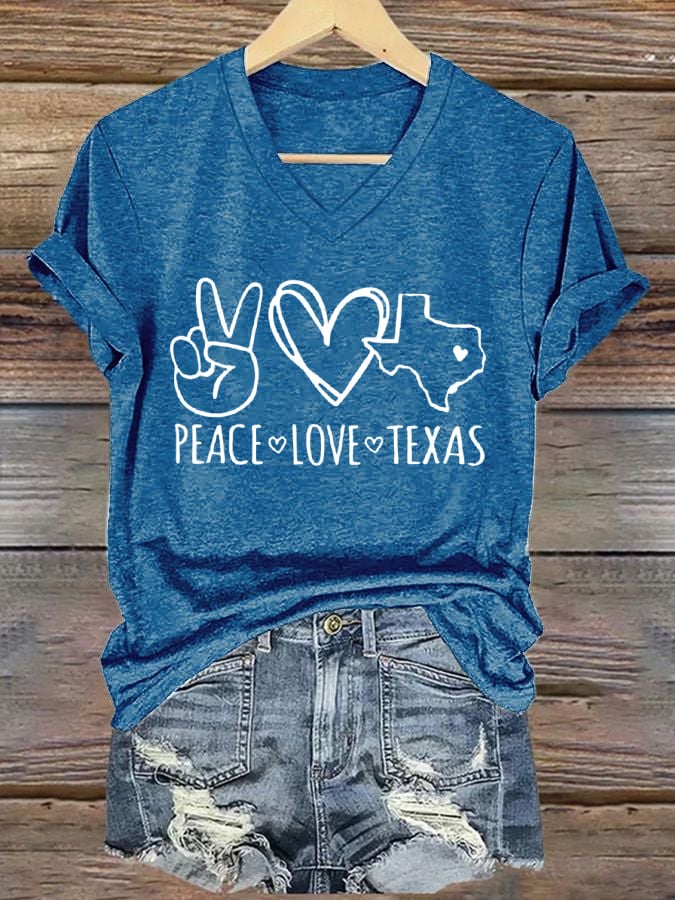 🙏💔Join us in praying for Texas.🙏Women's Love Peace Texas Printed T-shirt