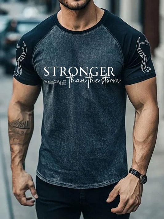 Men's Stronger Than The Strom Print Raglan T-Shirt