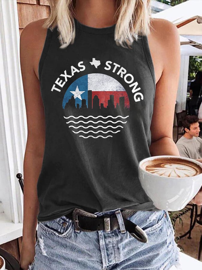 🙏💔Join us in praying for Texas.🙏Retro Texas Strong Print Tops Tank