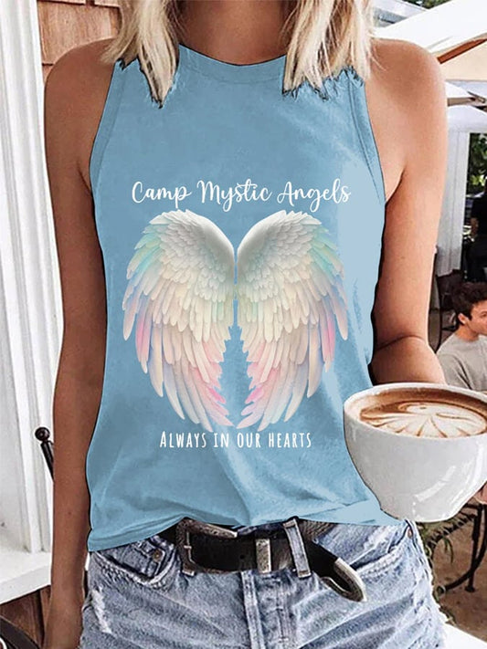 Women's Mysterious Camp Angels Are Forever in Our Hearts Conservation Casual Vest