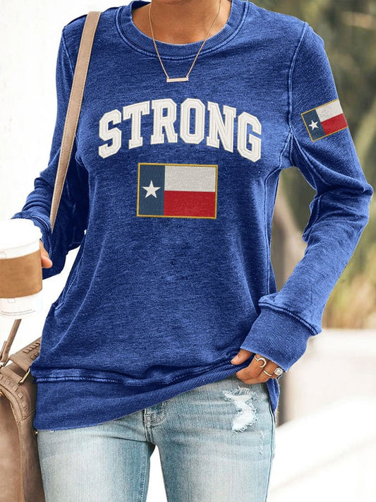 🙏💔Join us in praying for Texas.🙏Retro Texas Strong Print Sweatshirt