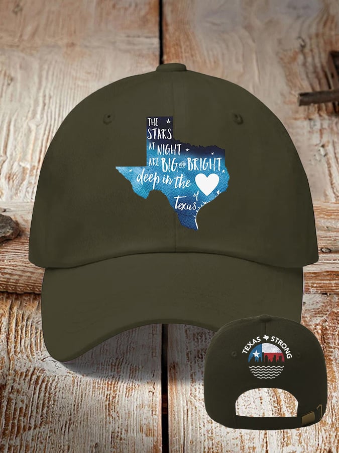 🙏💔Join us in praying for Texas.🙏Retro Texas Strong The Stars At Night Are Big And Bright Deep In The Heart Of Texas Print Baseball Cap