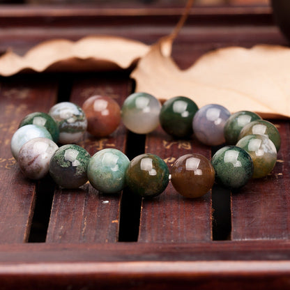 Natural Indian Agate Bracelet, Crystal Beads Bracelet