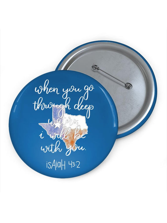 🙏💔Join us in praying for Texas.🙏Vintage Texas Tough When You Go Through Deep Waters, I Will Be With You. Isaiah 43:2 Print Brooch
