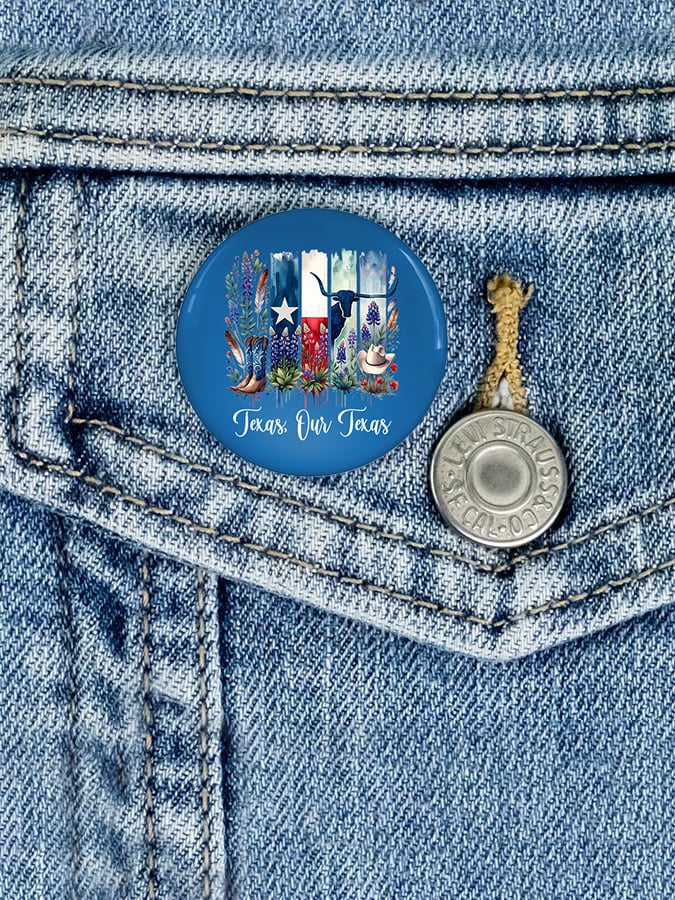 🙏💔Join us in praying for Texas.🙏Vintage Texas Strong Texas Our Texas Print Brooch