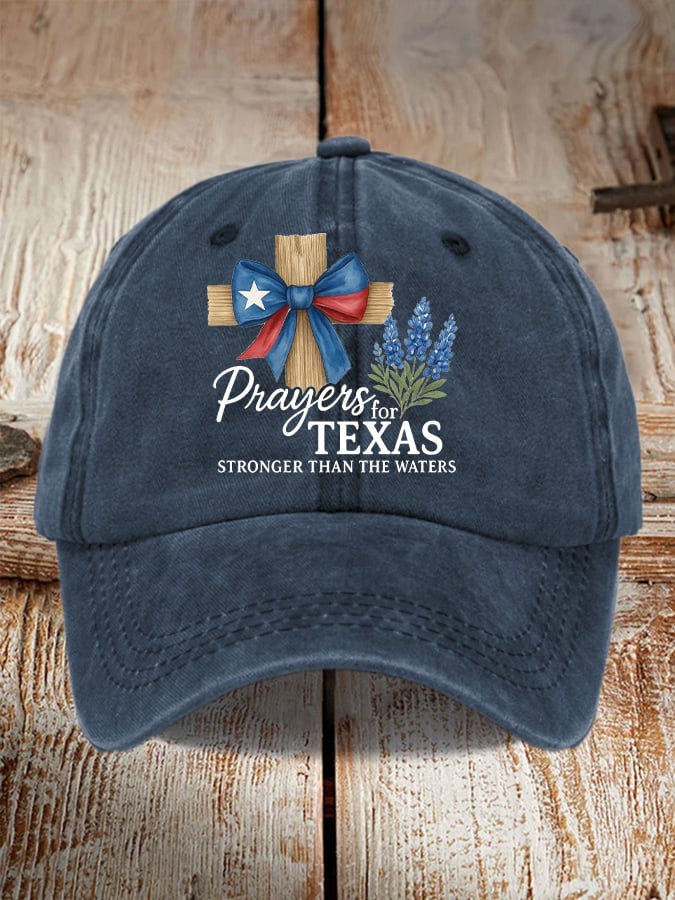 🙏💔Join us in praying for Texas.🙏Retro Texas Strong Prayers For Texas Stronger Than The Waters Print Baseball Cap